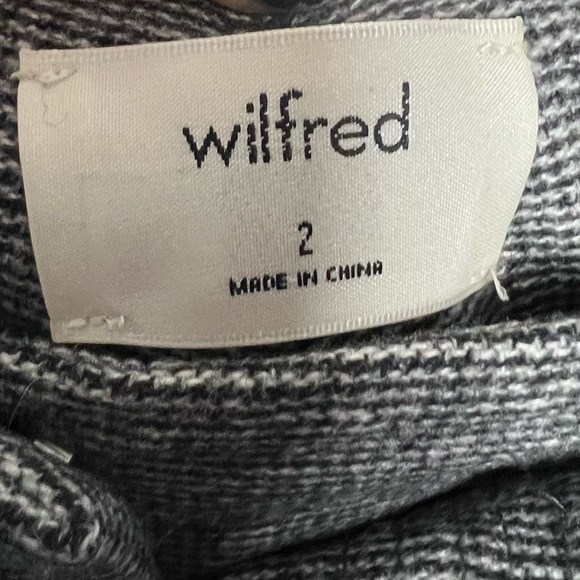 Aritzia Wilfred Jallade Wool Blend Gray Tweed Tie Belt Straight Leg Trousers 2 - Picture 7 of 16